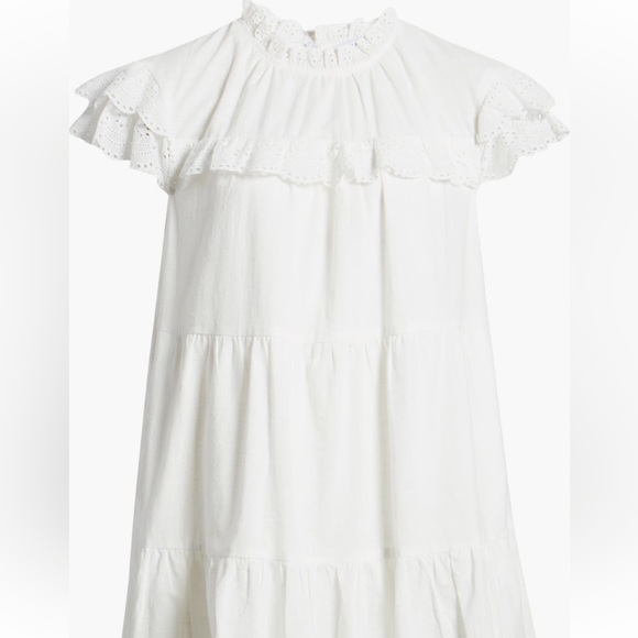 English Factory White Eyelet Dress Size M worn 3x - Picture 5 of 8